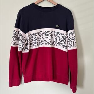 Lacoste x Keith Haring Graphic Colorblock French Terry Sweatshirt Large